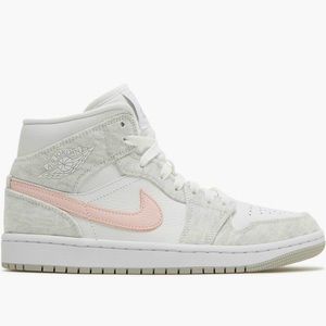 Womens Nike Air Jordan 1 size 8 MID SE “LGHT IRON ORE/ATMOSPHERE/ WHITE”